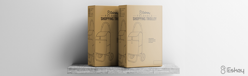 Тролей для покупок Eskey з термокишенею – складаний, водонепроникний, 50L (Чорний)