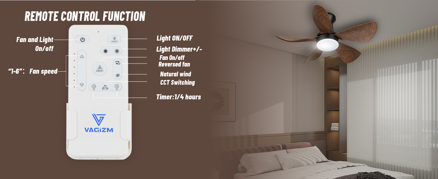 Стеляний вентилятор з підсвіткою для спальні: 76 см, тихий вентилятор з пультом дистанційного керування для вітальні, реверсивний DC-двигун, імітація натурального дерева, 5 лопатей, таймер, VV, шпон дерева