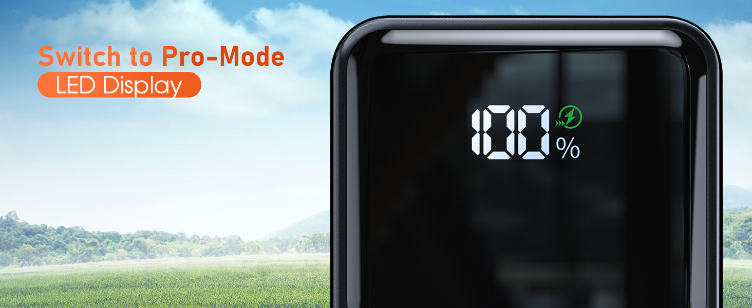 Power Bank 50000mAh з кабелем, швидка зарядка USB-C PD20W/QC22.5W, LED-індикатор, 2 входи/5 виходів, для телефонів, планшетів, подорожей, кемпінгу - Чорний