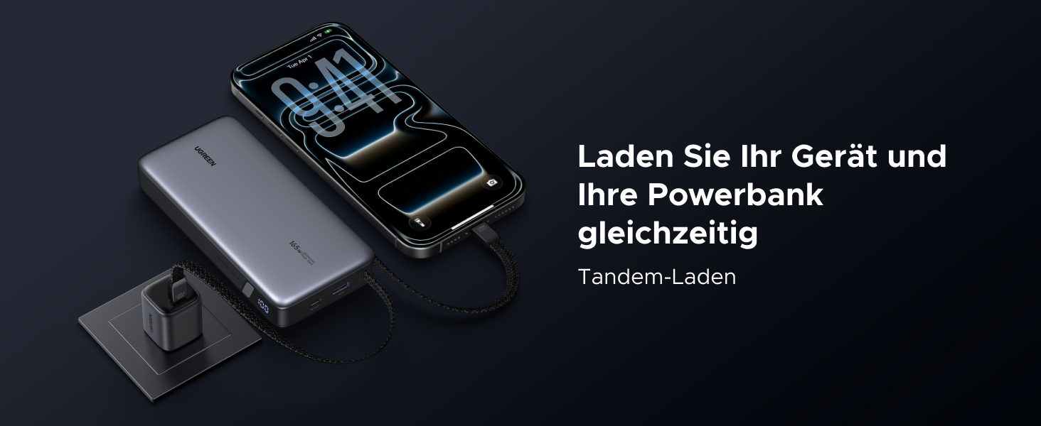 Power Bank UGREEN Nexode 25000mAh 165W з 2 USB-C кабелями (140W PD3.1) для MacBook Pro, Dell XPS, iPad Pro, Steam Deck, Galaxy S25 Ultra, iPhone 17