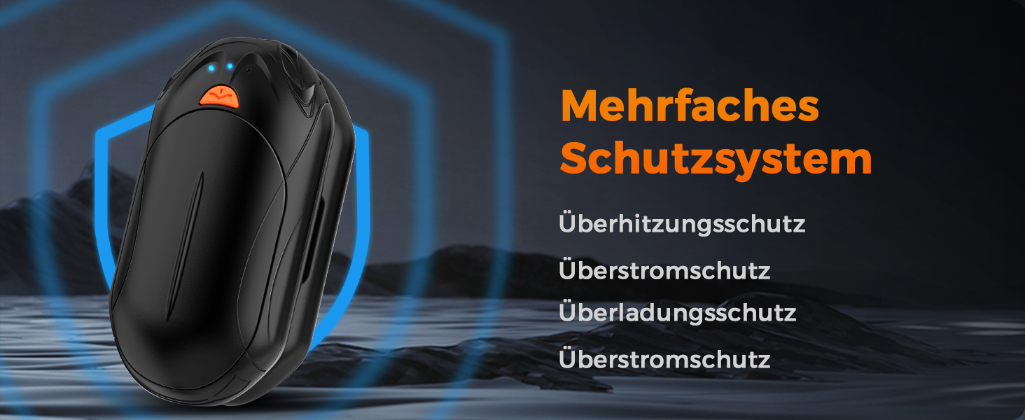 Електричний грілка для рук Bosoner: набір 2 шт, 6000mAh, USB, портативна, теплий подарунок для чоловіків та жінок, чорний