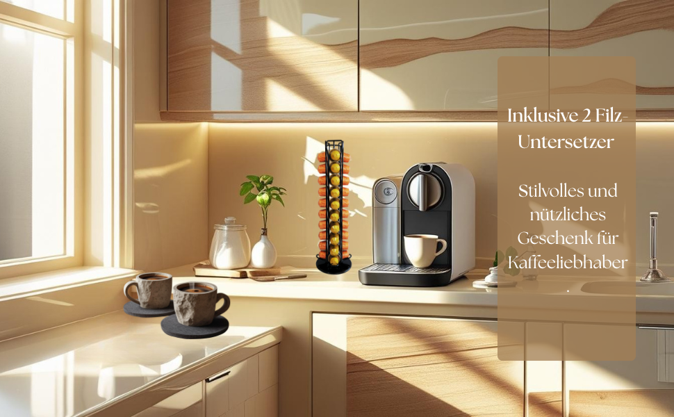 Тримач для капсул Nespresso Alpenature, органайзер для кавових капсул, чорний, з антиковзким дном