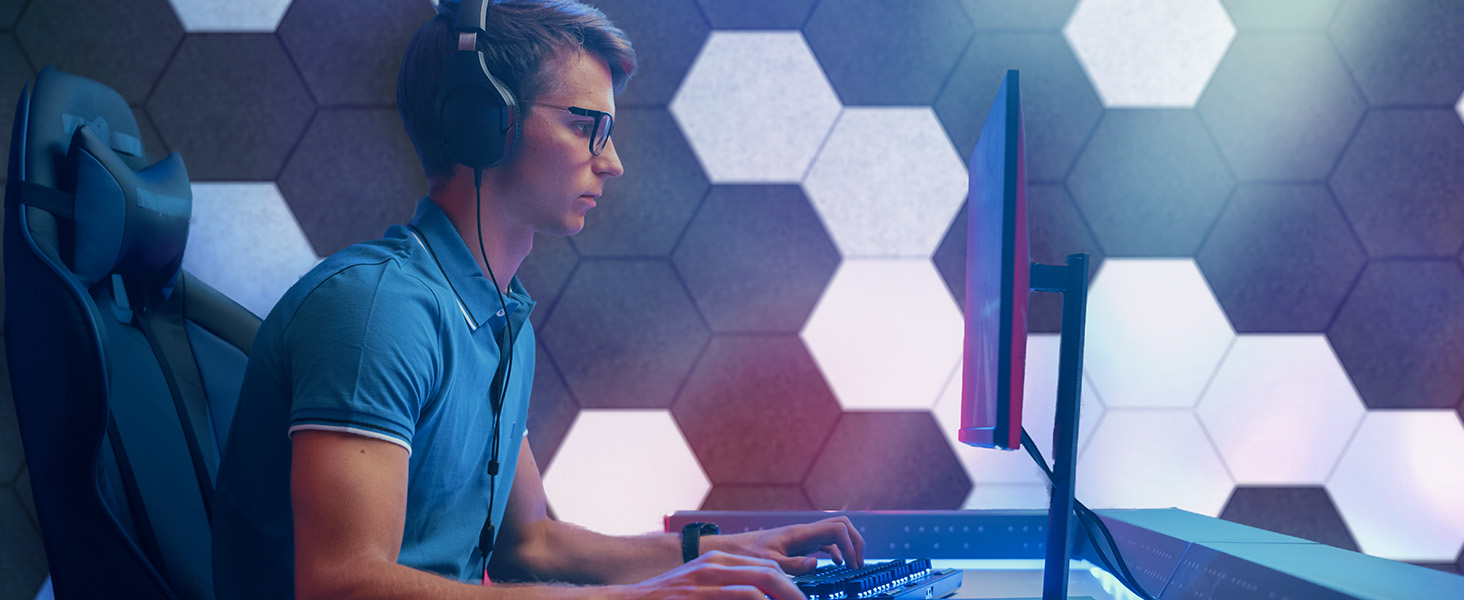 Акустичні гексагональні панелі TONOR самоклеючі, шумопоглинаючі плитки для стін 30x26x1 см, чорні (18 шт) для студії, офісу та геймерської зони