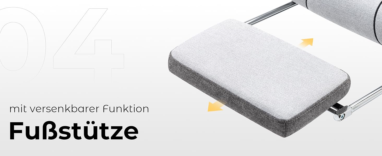 Ігровий крісло Dowinx з тканини, ергономічний геймерський крісло з м'якими підлокітниками, стабільний ігровий та офісний крісло для тривалого сидіння (Сірий)