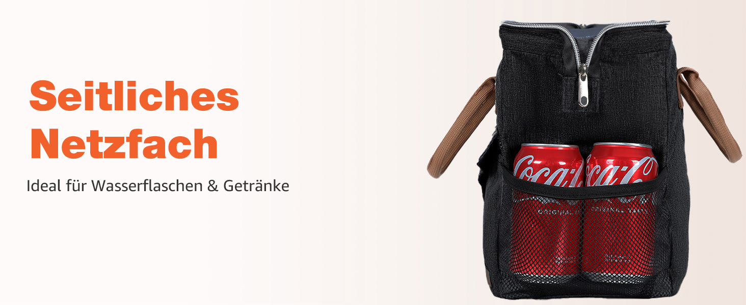 Термосумка Lekesky для жінок: ізольована ланч-бокс, 11л, чорна