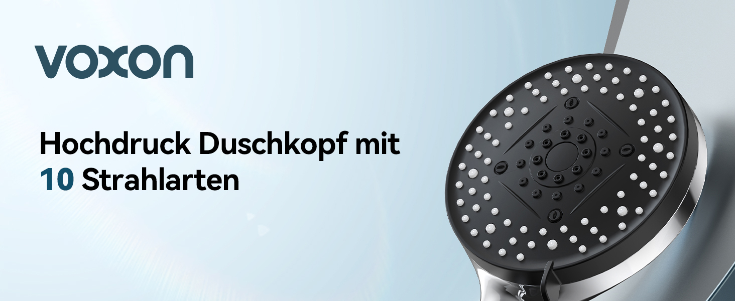 Насадка для душу VOXON з 10 режимами, високий тиск, економія води, для чищення ванни та плитки