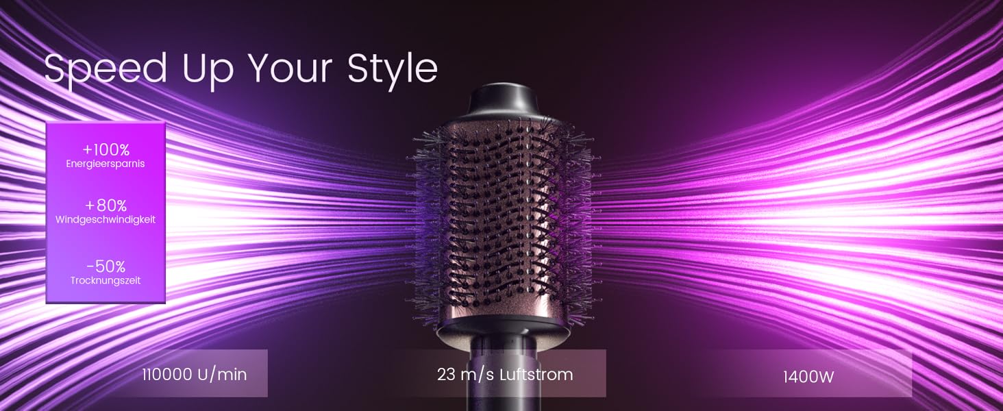 Airstyler 6-в-1: Фен-щітка, локони, об'єм, випрямлення, сушка волосся (Rose Gold)