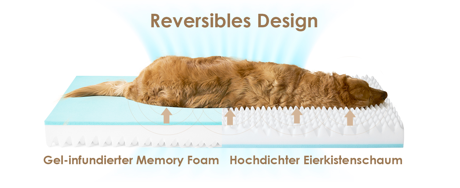 Ортопедичне ліжко для собак EHEYCIGA, 89x56 см, Memory Foam, для собак середніх та маленьких порід, вологостійке, з високим бортиком, темно-зелене