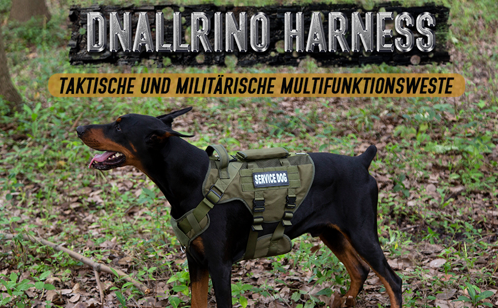 Тактичне обіднє повід для собак, навантажувальне обіднє повід для середніх та великих собак, дихаюча сітка, регульоване обіднє повід для службових собак з металевою застібкою 39г для тренувань, прогулянок (Зелений, L(Окружність шиї: 46-63см, Окружність грудей: 61-86см))