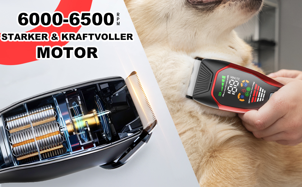 Професійна машинка для стрижки собак та котів з USB-C зарядкою, 2 швидкості, бездротова, для довгого, густого, сплутаного та кучерявого хутра