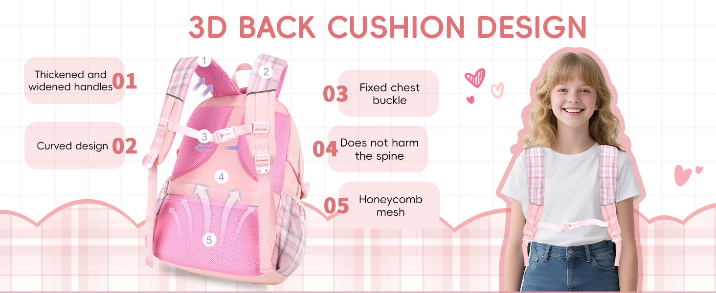 Шкільний рюкзак для дівчаток 1-5 клас, 2025. Ергономічний рюкзак для дітей з нагрудним ременем, водонепроникний, 27L, чорний. Kawaii дизайн.