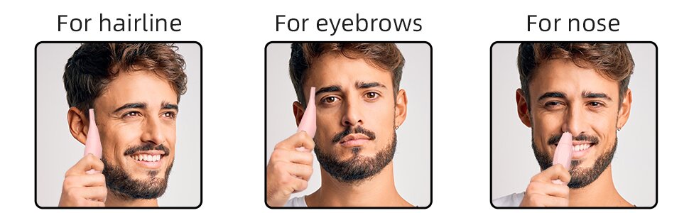 Триммер для носа та вух для жінок: безболісний, USB, 2-в-1, рожевий