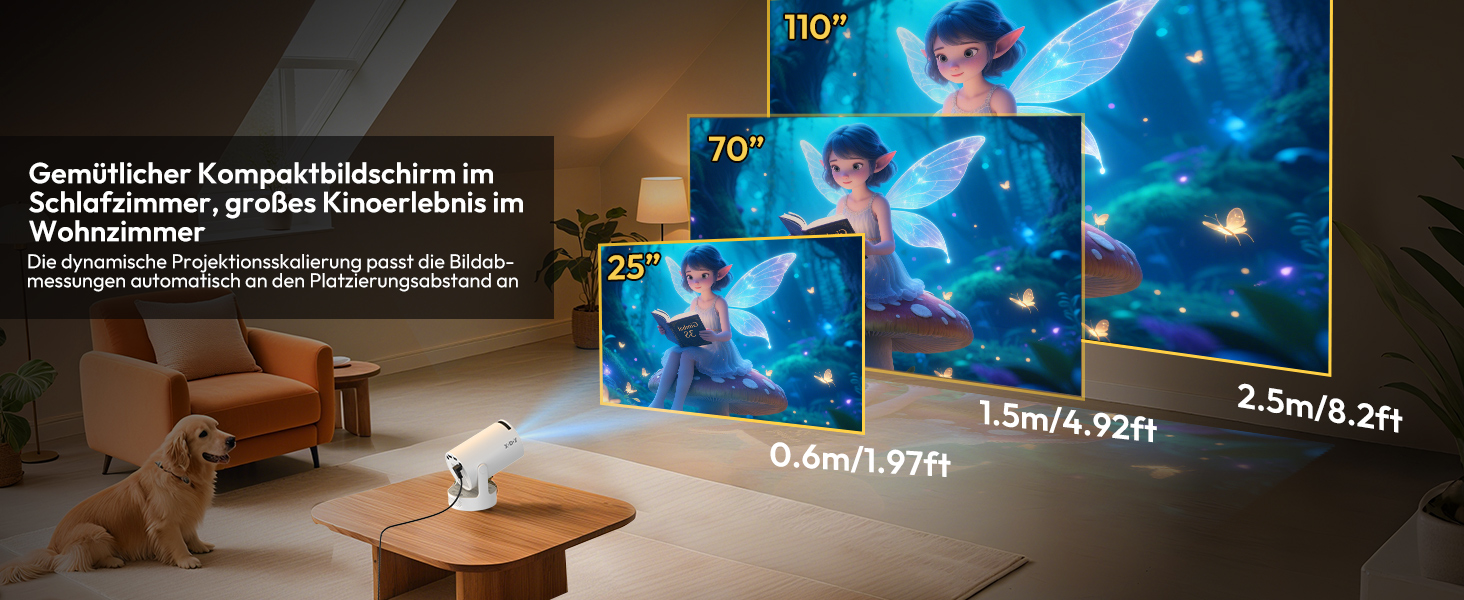 Портативний проєктор Xgody Gimbal 3: 12000 Люмен, Android 11.0, WiFi 6, Bluetooth, 720P HD (підтримка 4K)