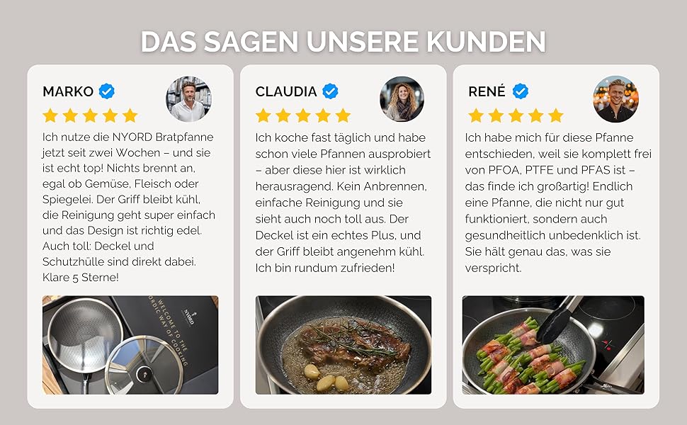 Пан з нержавіючої сталі NYORD - антипригарне покриття, з гранульованою поверхнею, для плити та духовки, з кришкою, 24 см