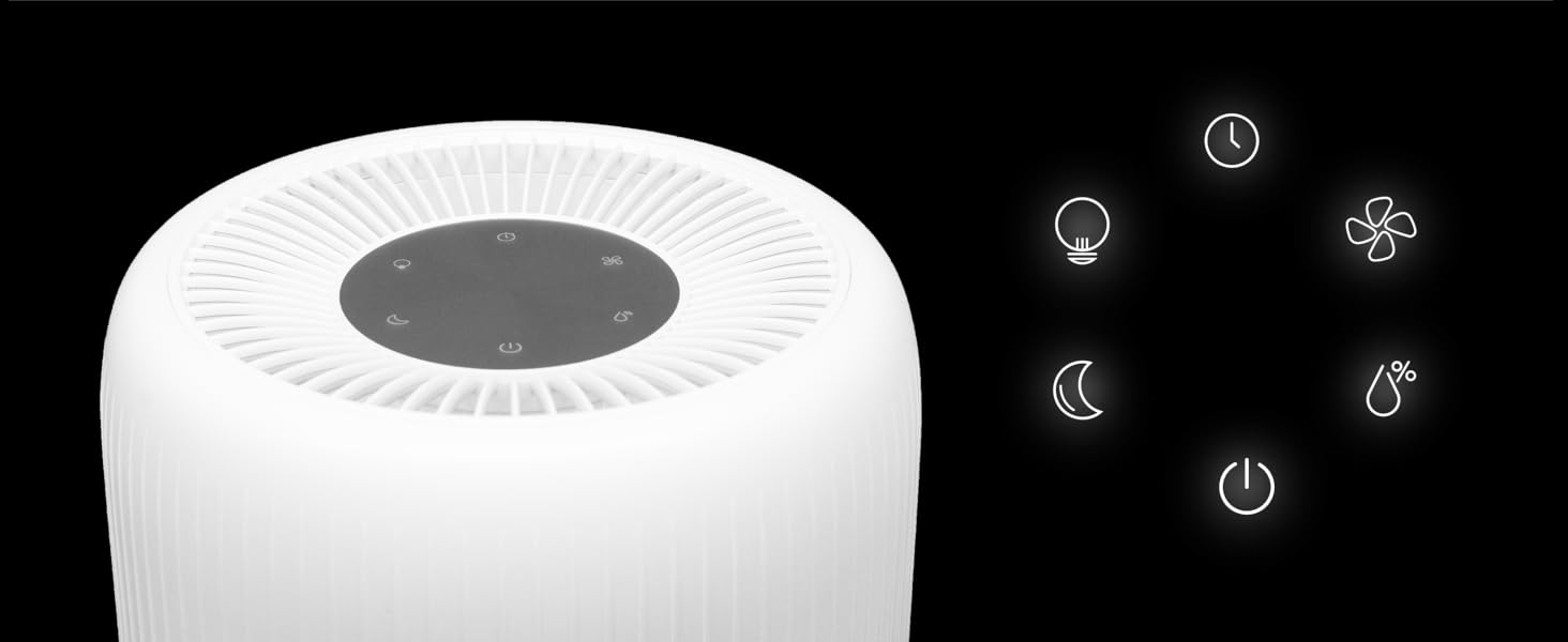 Зволожувач повітря Comedes Umecto 300 – для приміщень до 45 м², тихий та енергоефективний, резервуар 2,8 л, продуктивність 300 мл/год, 99,9% менше бактерій завдяки холодній дифузії, для спальні, сумісний зі Smart Home