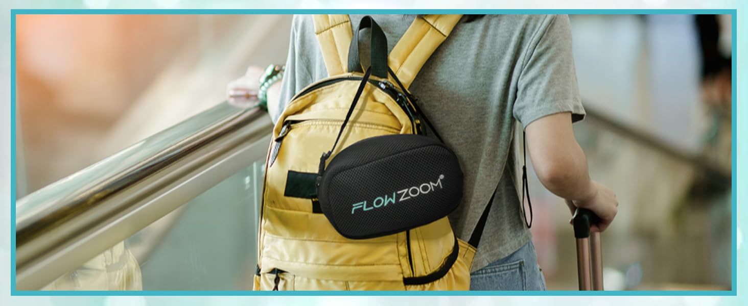 Подушка для шиї FlowZoom Comfy: регульована, з memory foam, для подорожей (літак, авто)