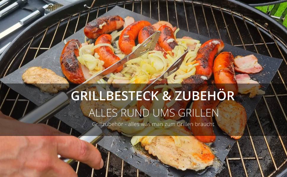 Набір для гриля SPRINGOS 5 предметів з нержавіючої сталі: щипці, лопатка, ніж, виделка, пензлик + сумка для зберігання