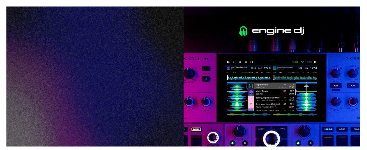 Denon DJ PRIME GO+ - Портативний DJ контролер та мікшер з розділенням STEM, 2 деки, Wi-Fi, Bluetooth, керування світлом, 7
