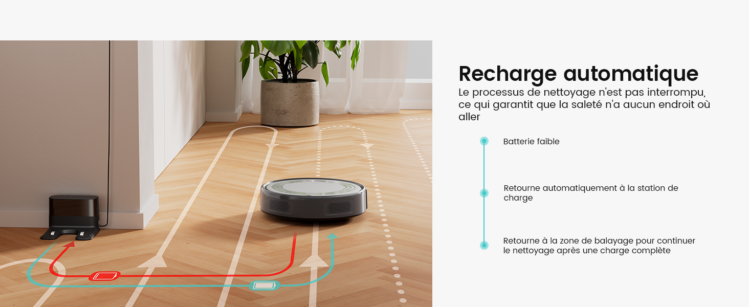 Робот-пилосос LEFANT M310 сірий: потужність 4500Pa, 180 хв роботи, Wi-Fi керування, для тварин та твердих поверхонь