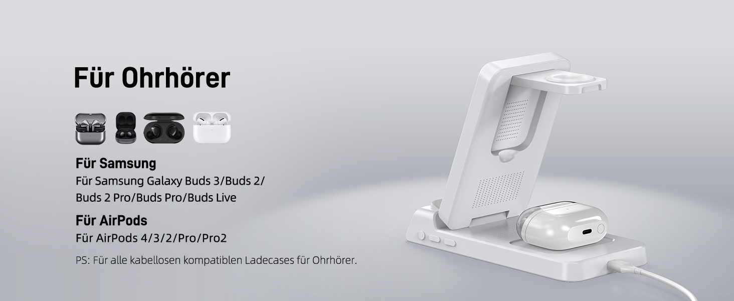 Бездротовий зарядний пристрій MagSafe 3-в-1 для Samsung Galaxy Fold/Flip, S24/S25 Ultra, Watch/Buds (Білий)