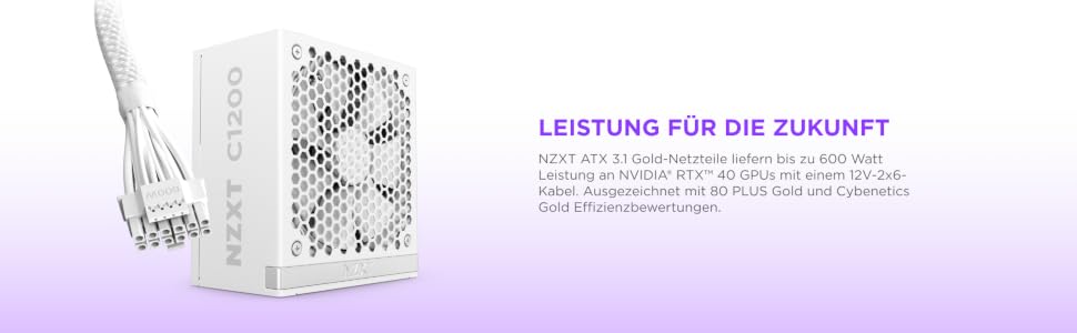Блок живлення NZXT C850 Gold ATX 3.1, 850 Вт, повністю модульний, 80 Plus Gold, чорний