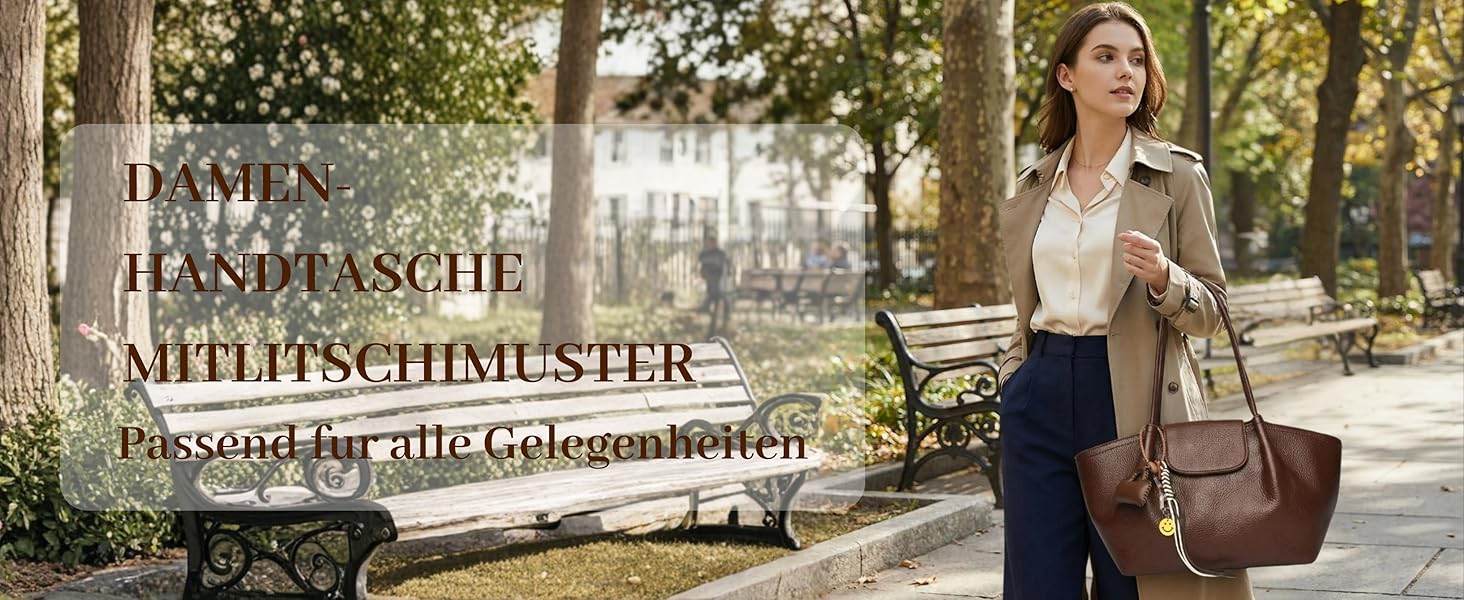 Сумка жіноча велика елегантна через плече PU шкіра Shopper Bag для роботи, школи, офісу, повсякденна (Коричнева)