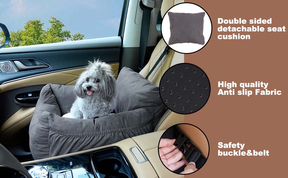 Автокрісло для собак, миється та стійке до плям. Зручне автокрісло для собак середнього розміру (сірий)