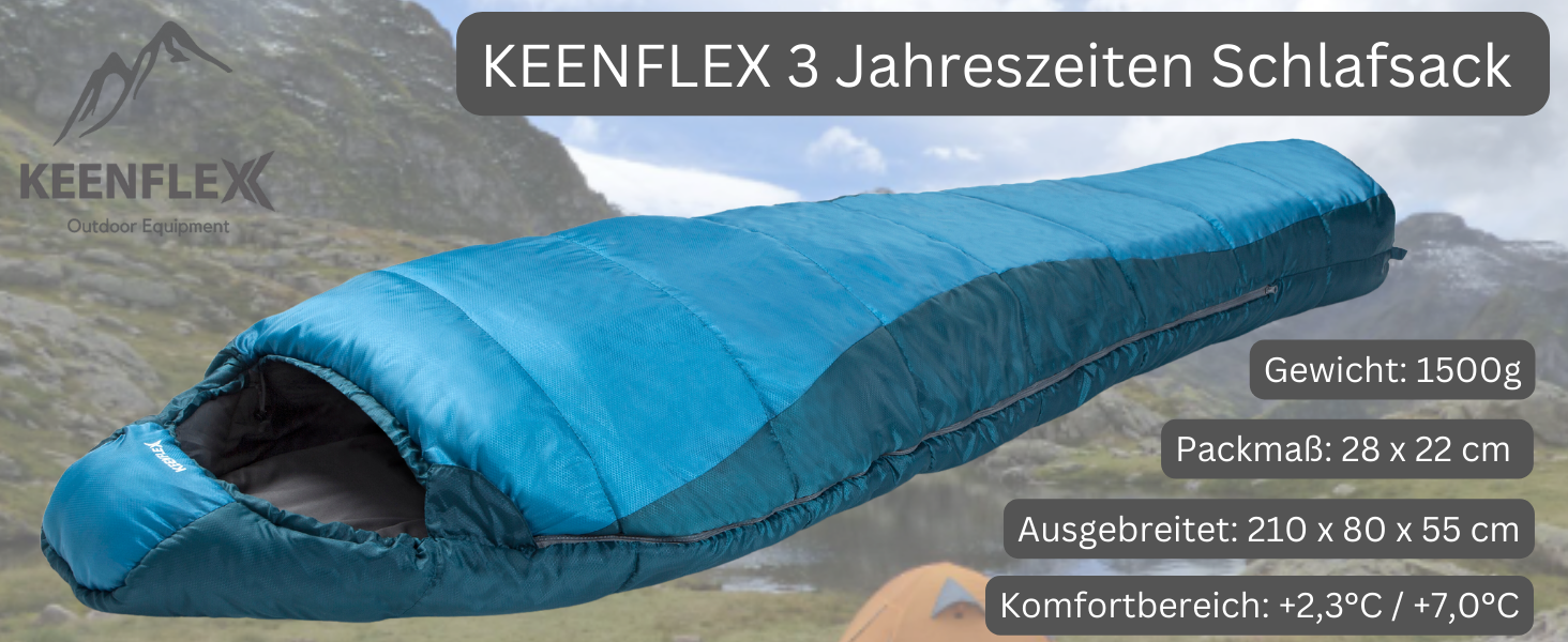 Сплячий мішок Outdoor 3 сезони -12.0°C, блакитний