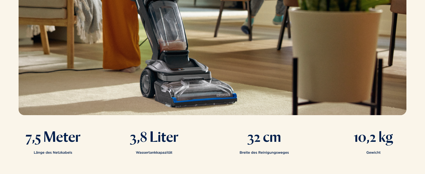 BISSELL Revolution HydroSteam: професійний мийний пилосос для килимів з парою, 1300W, 3670N