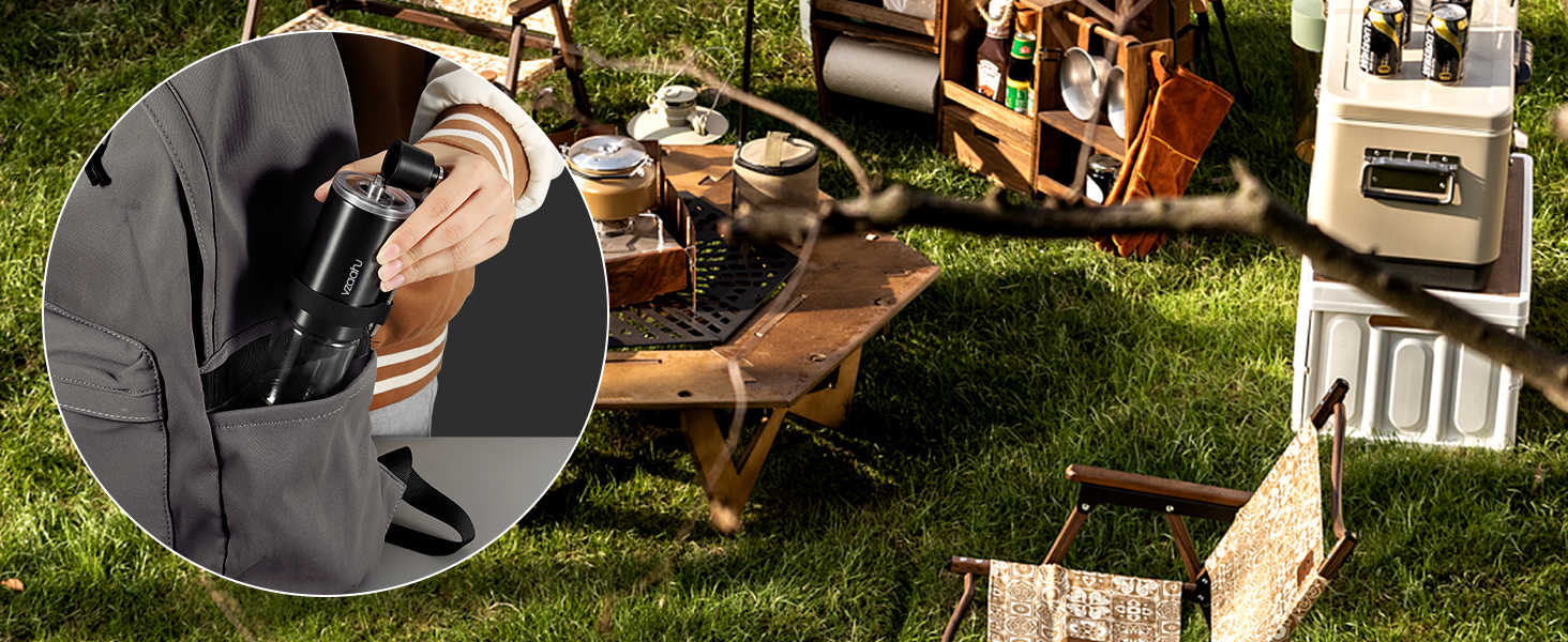 Vzaahu Кавомолка ручна, 6-ступенева, керамічний жорно, для дому, офісу, подорожей, срібна, чорна