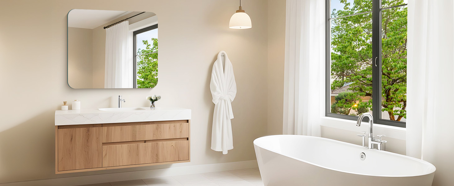 Дзеркало настінне прямокутне без рами 75x90 см для ванної, спальні, вітальні