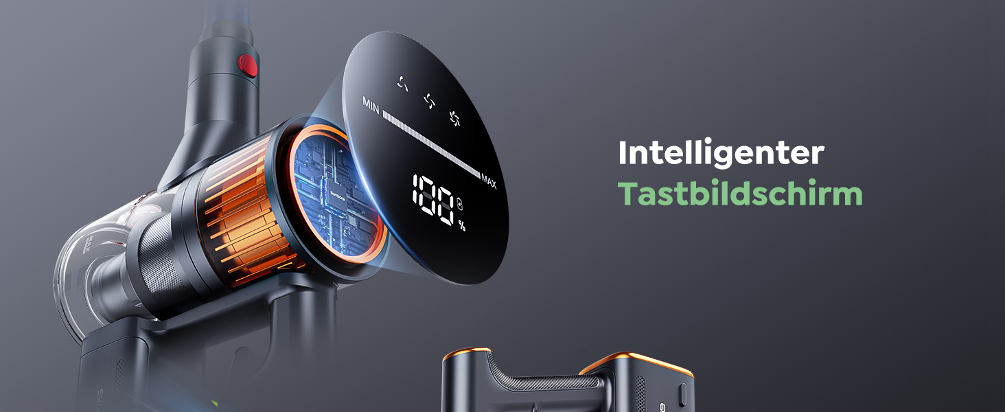 SunSare Бездротовий акумуляторний пилосос 550W/45000Pa/60хв, з базою для зарядки, легкий, тихий, для твердих поверхонь, килимів та шерсті тварин