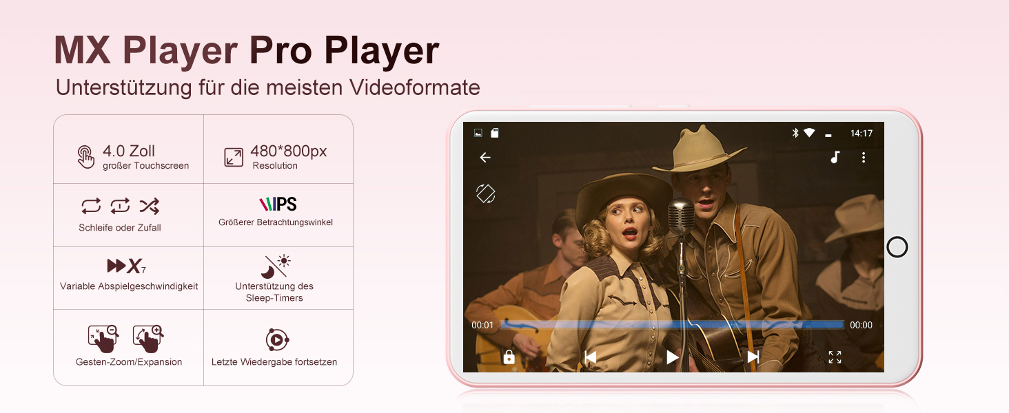 MP3 плеєр Oilsky 80GB з Bluetooth, WiFi, Android 9.0, 4