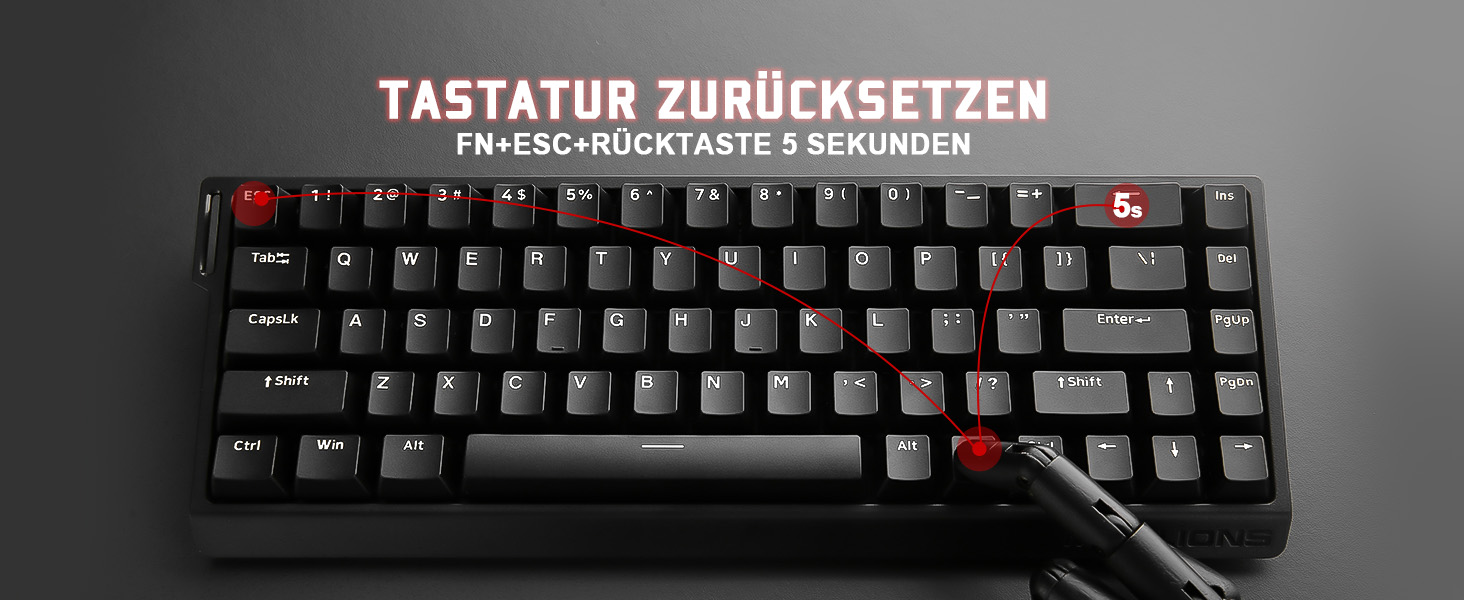 Механічна ігрова клавіатура YUNZII MADLIONS MAD68 з провідним підключенням, Hall Effect, PBT клавіші, RGB підсвічуванням, 8K polling rate (Black, Magnetic Amber Pro Switch)