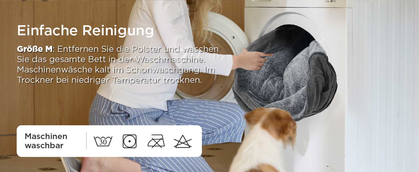 Ліжко для собак Bedsure великих порід – 89x63x17 см, зручне собаче ліжко, кошик для собак знімний, дихаючий, з антиковзким дном, м'яке ліжко для собак, (76 x 61 x 15 см, сірий)