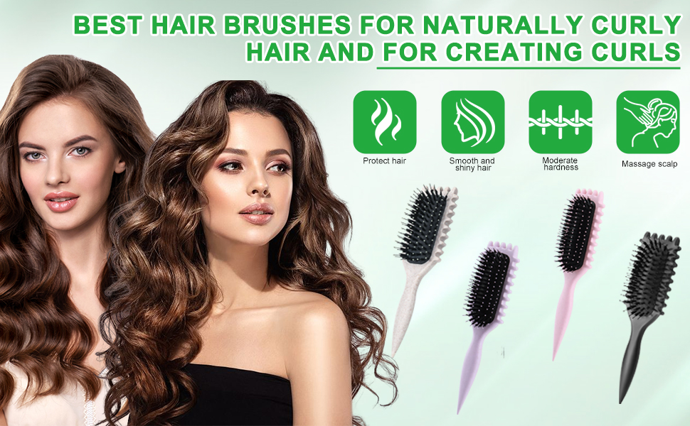 Щітка для кучерявого волосся Lockenbürste: формування локонів та об'ємне укладання (світло-бежева)