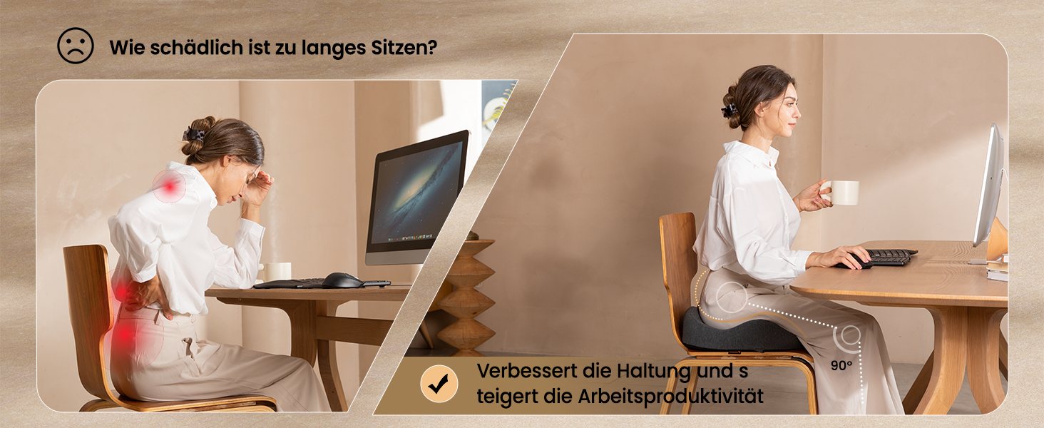 Ортопедична подушка для сидіння ProtoArc для офісного крісла: Memory Foam, рівномірний розподіл тиску, комфорт для офісу, авто, інвалідного візка, чорний, велика