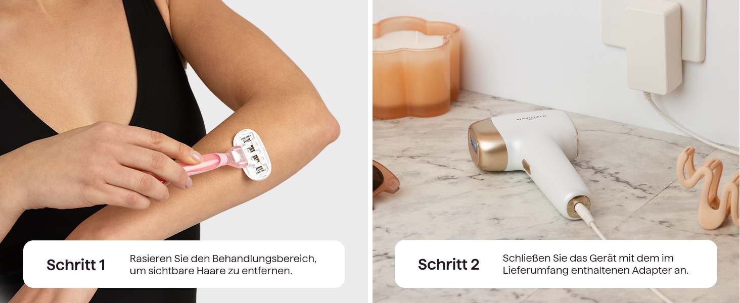 IPL пристрій для епіляції Wavytalk: безболісна епіляція для жінок та чоловіків, 24J, охолодження, збреєром, для обличчя, тіла, бікіні