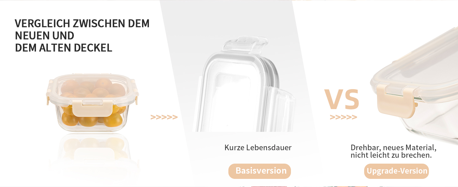 Набір скляних контейнерів для зберігання їжі з кришками з преміум-пластику, 10 шт. - блакитні