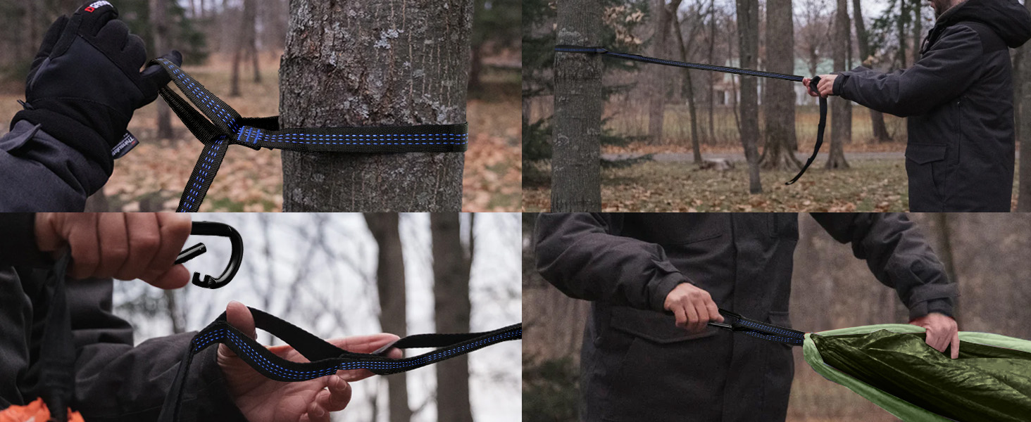 Гамак для відпочинку на природі та кемпінгу: двомісний, 300 x 200 см, ультралегкий, до 300 кг, нейлон, дихаючий, зелений