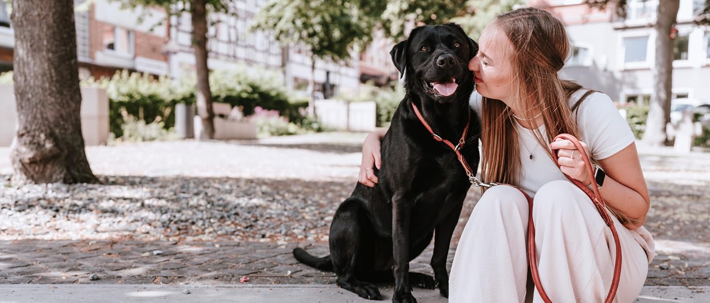 Нашийник для собак HUNTER ROUND & SOFT, чорний, м'яка шкіра, нейлон, безшовний, розмір 45