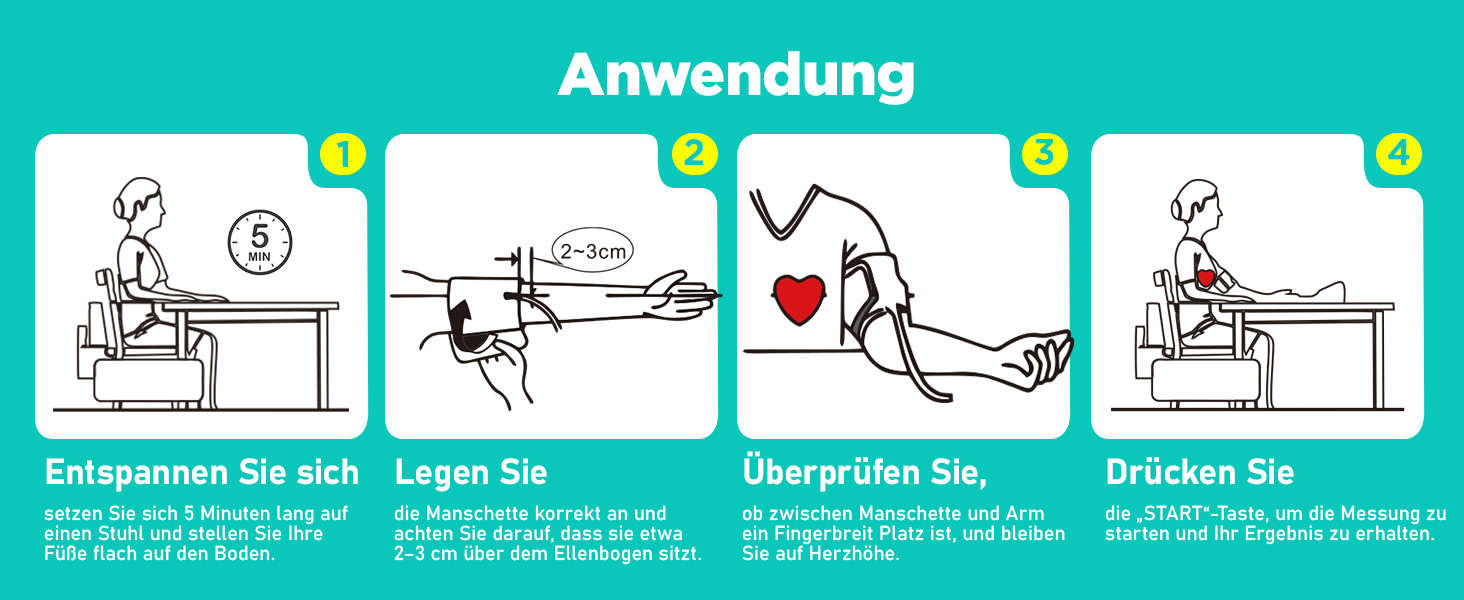 Тонометр RunStar на плече з широкою манжетою (22-42 см) для дому, автоматичний цифровий тонометр з сумкою для зберігання, пам'ять на 2 x 99 показників