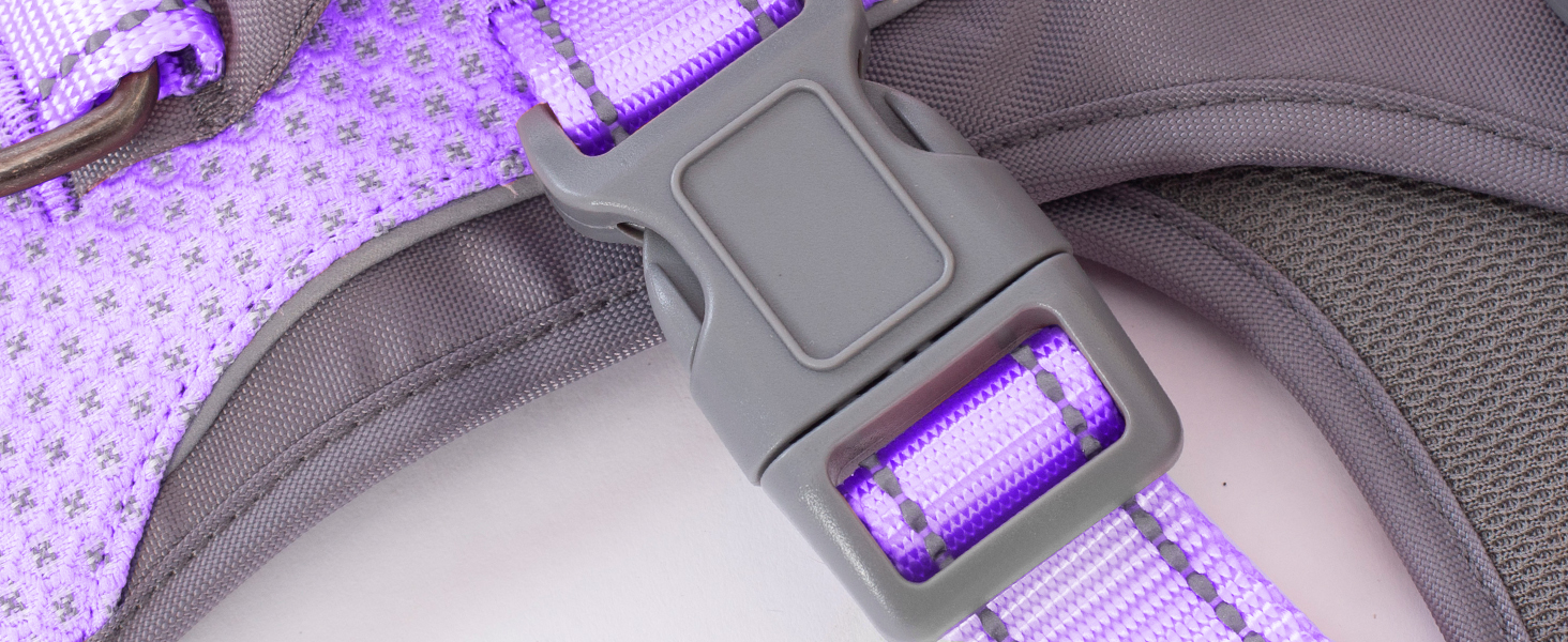 Шлейка безпеки для собак Huntboo, анти-втеча, для панічних собак, з ручкою, регульована, для маленьких, середніх та великих собак (лавандовий, M)