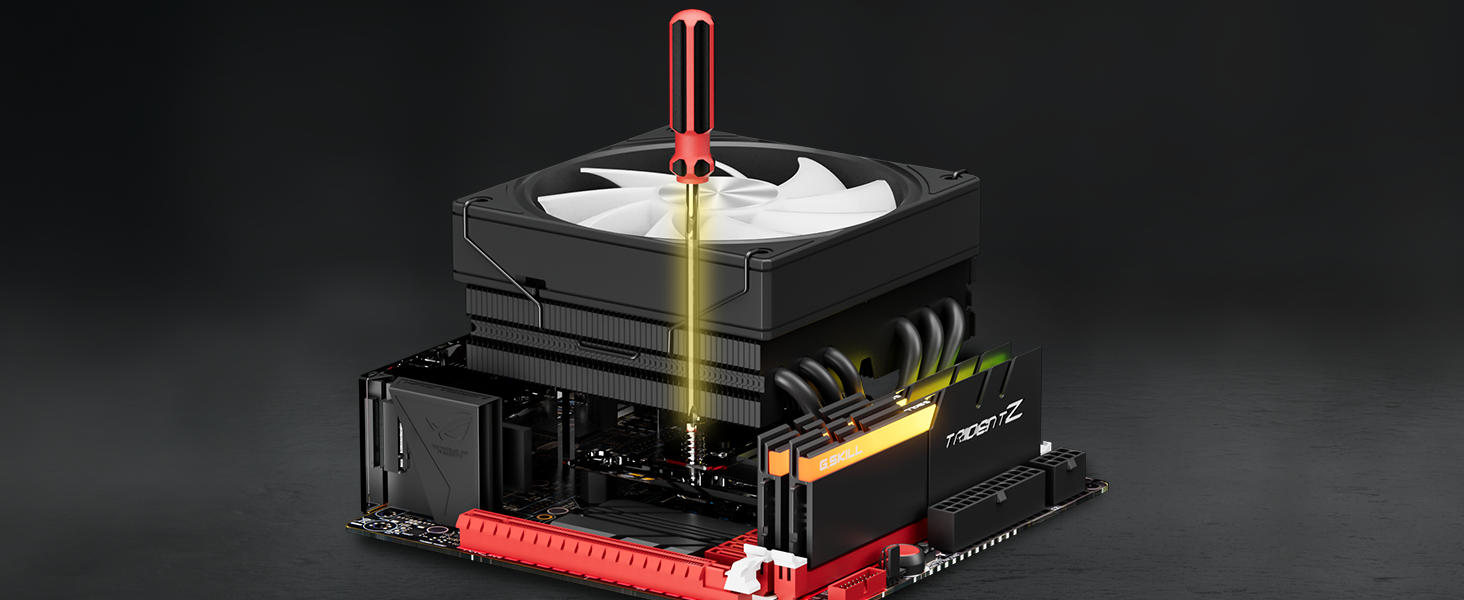 upHere H85KC6: Низькопрофільний кулер для CPU з ARGB підсвічуванням (180W TDP)