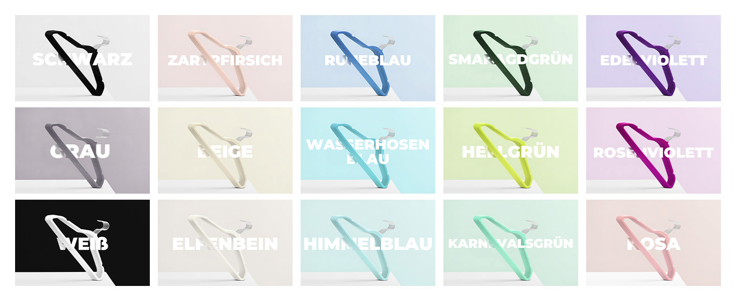 В'язки для одягу з велюру, 20 шт. - В'язки для одягу, економія місця, неслизькі, міцні, 360° обертання - для сорочок, костюмів, светрів, штанів, сірі