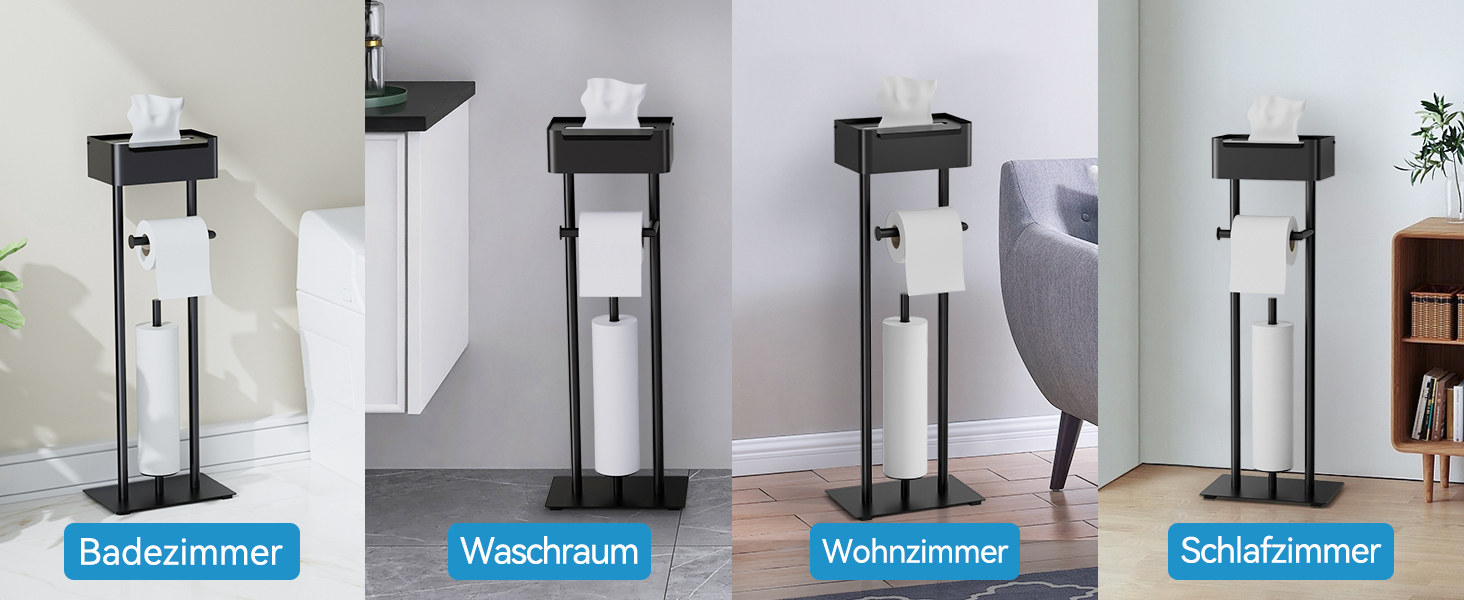 Підставка для туалетного паперу настільна з боксом для вологих серветок, чорна матова – Pro