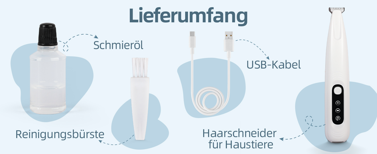 Триммер для собак ALL FOR PAWS з LED-підсвічуванням – 18 мм, тихий (35 дБ), водонепроникний (IPX4), USB, для догляду за лапами, вухами, обличчям та спиною