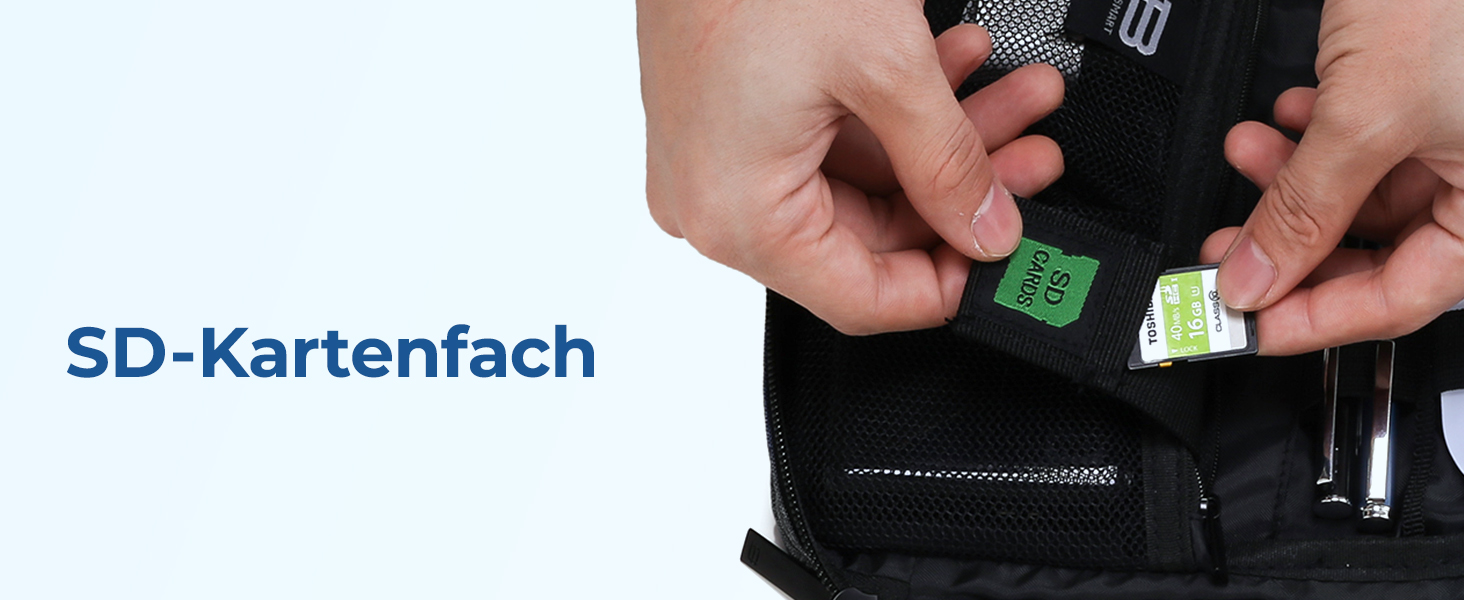 Органайзер для електроніки Bagsmart: чохол для кабелів, powerbank, USB-накопичувачів, SD-карт (рожевий/сірий)
