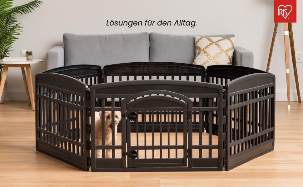 Iris Ohyama Dog Playpen with 6 Panels, 24