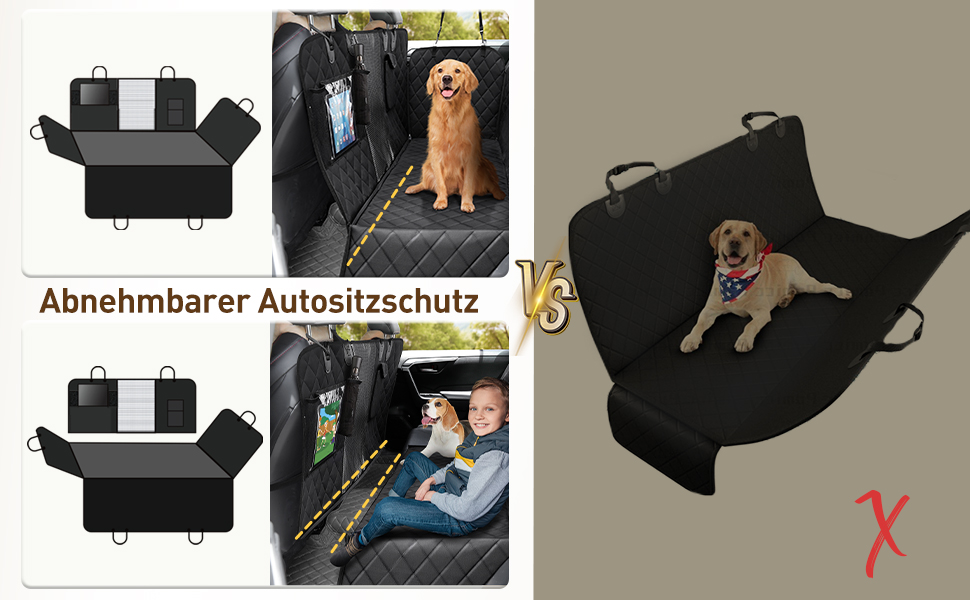 Захист для автосидіння для собак Gimars 6-в-1 з боковими панелями та віконцем, 100% водонепроникний, з килимком, підходить для всіх типів авто